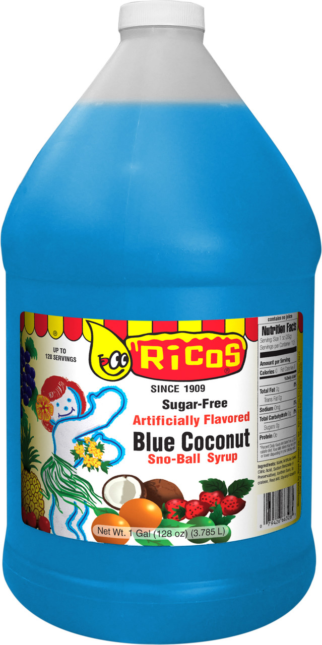 Sno-Ball Syrup Blue Coconut 4/1 gal RTU