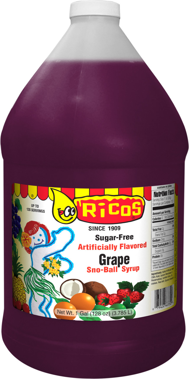 Sno-Ball Syrup Grape Sugar Free 4/1 gal RTU
