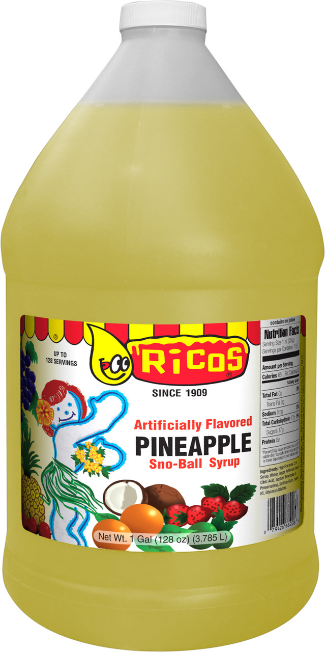 Sno-Ball Syrup Pineapple 4/1 gal RTU