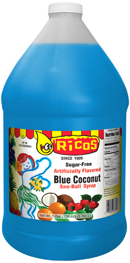 Sno-Ball Syrup Blue Coconut Sugar Free 4/1 gal RTU