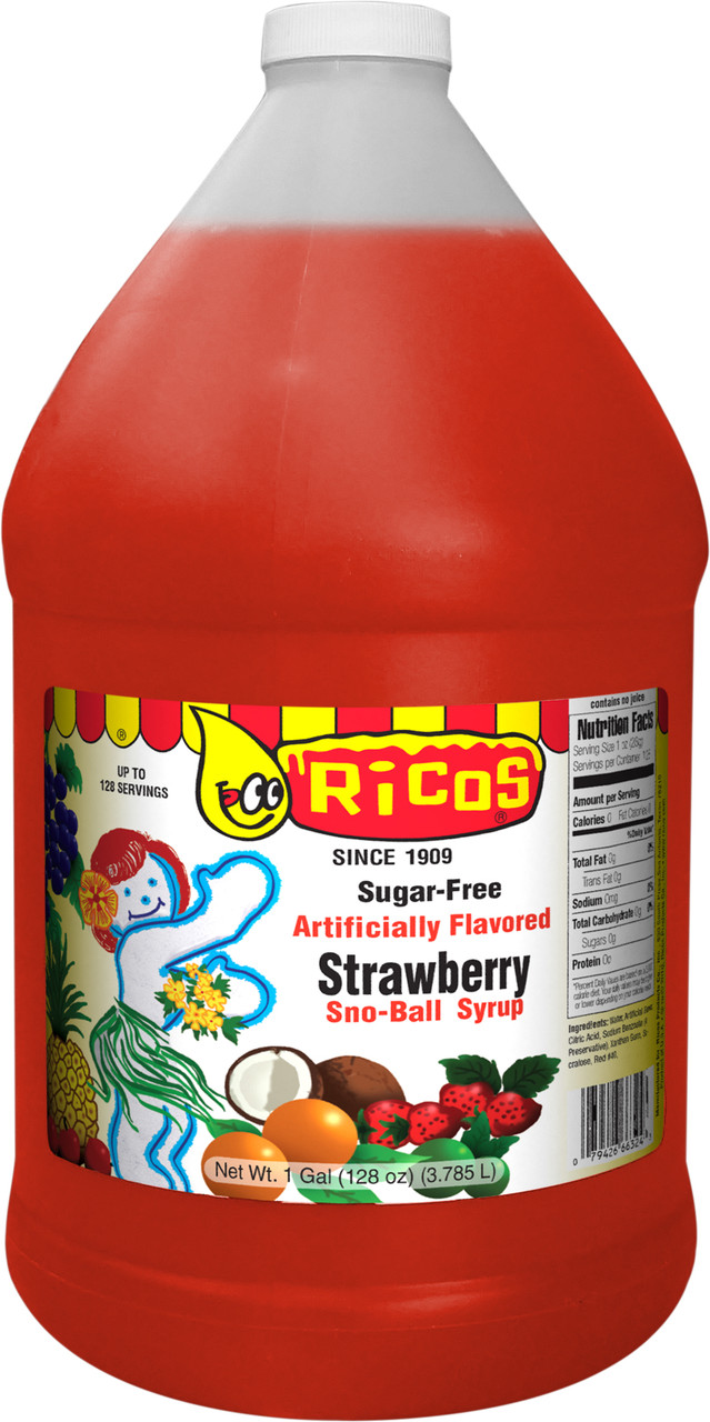 Sno-Ball Syrup Strawberry Sugar Free 4/1 gal RTU