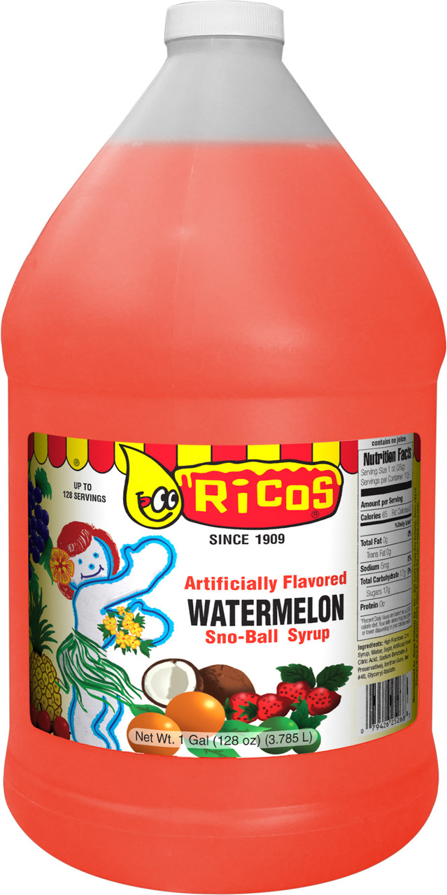 Sno-Ball Syrup Watermelon Sugar Free 4/1 gal RTU