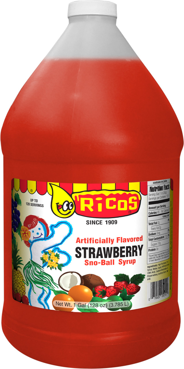 Ricos Sno-Ball Strawberry Syrup
